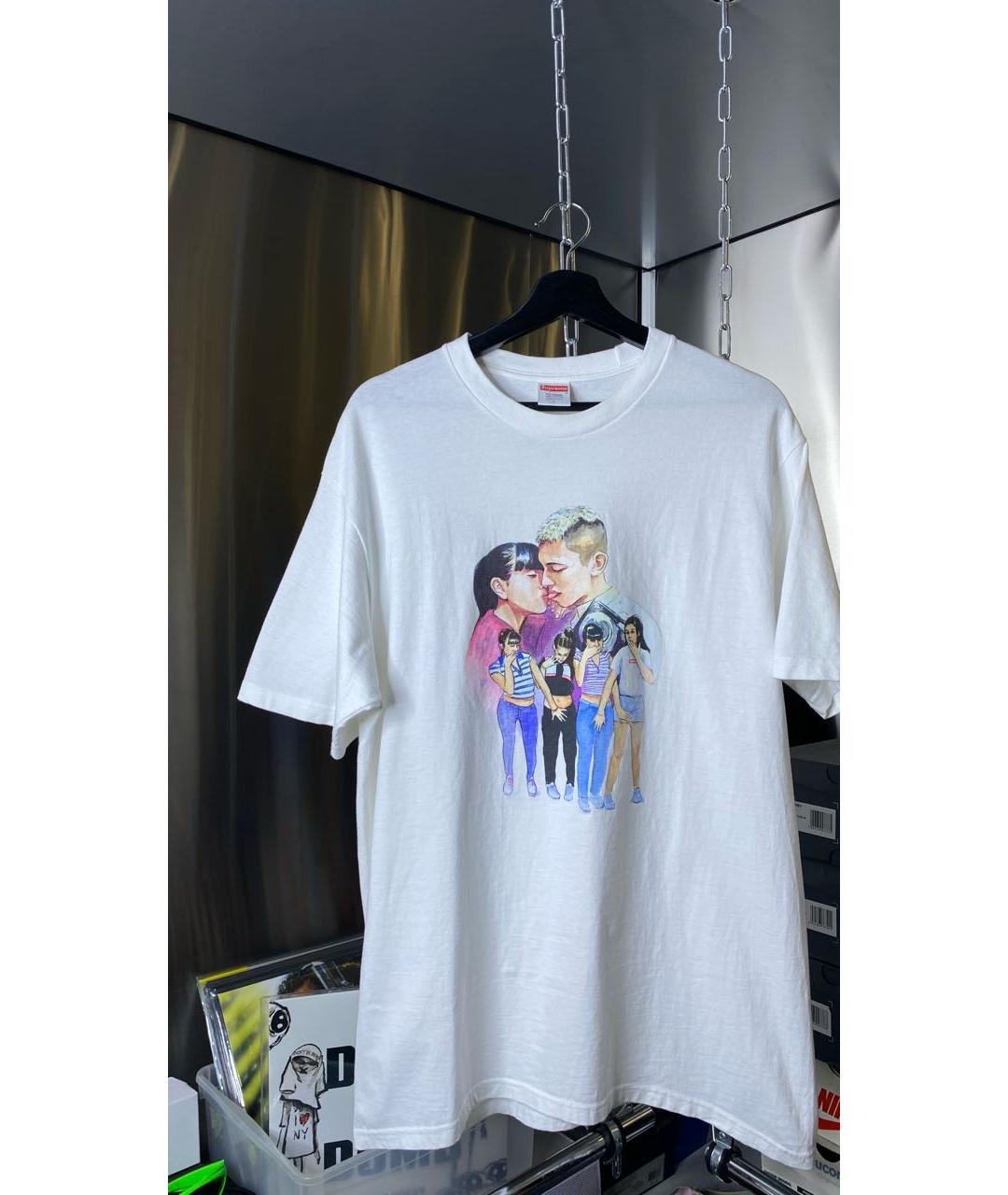 SUPREME Белая хлопковая футболка, фото 8