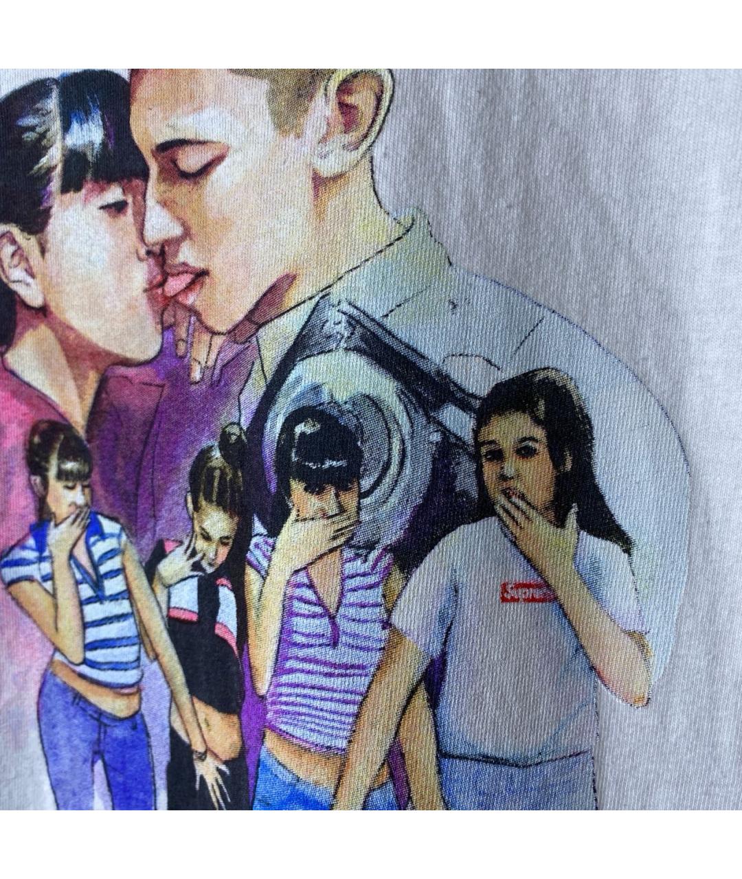 SUPREME Белая хлопковая футболка, фото 4