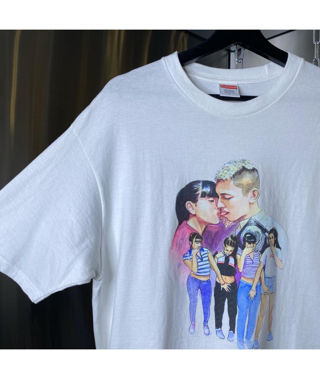 SUPREME Белая хлопковая футболка, фото 5
