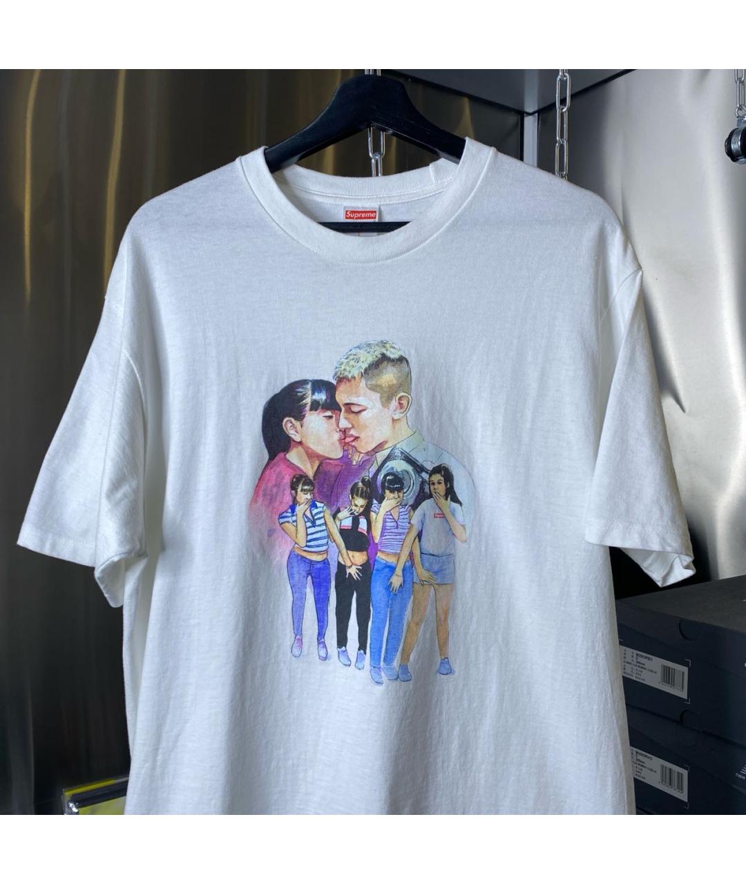 SUPREME Белая хлопковая футболка, фото 2