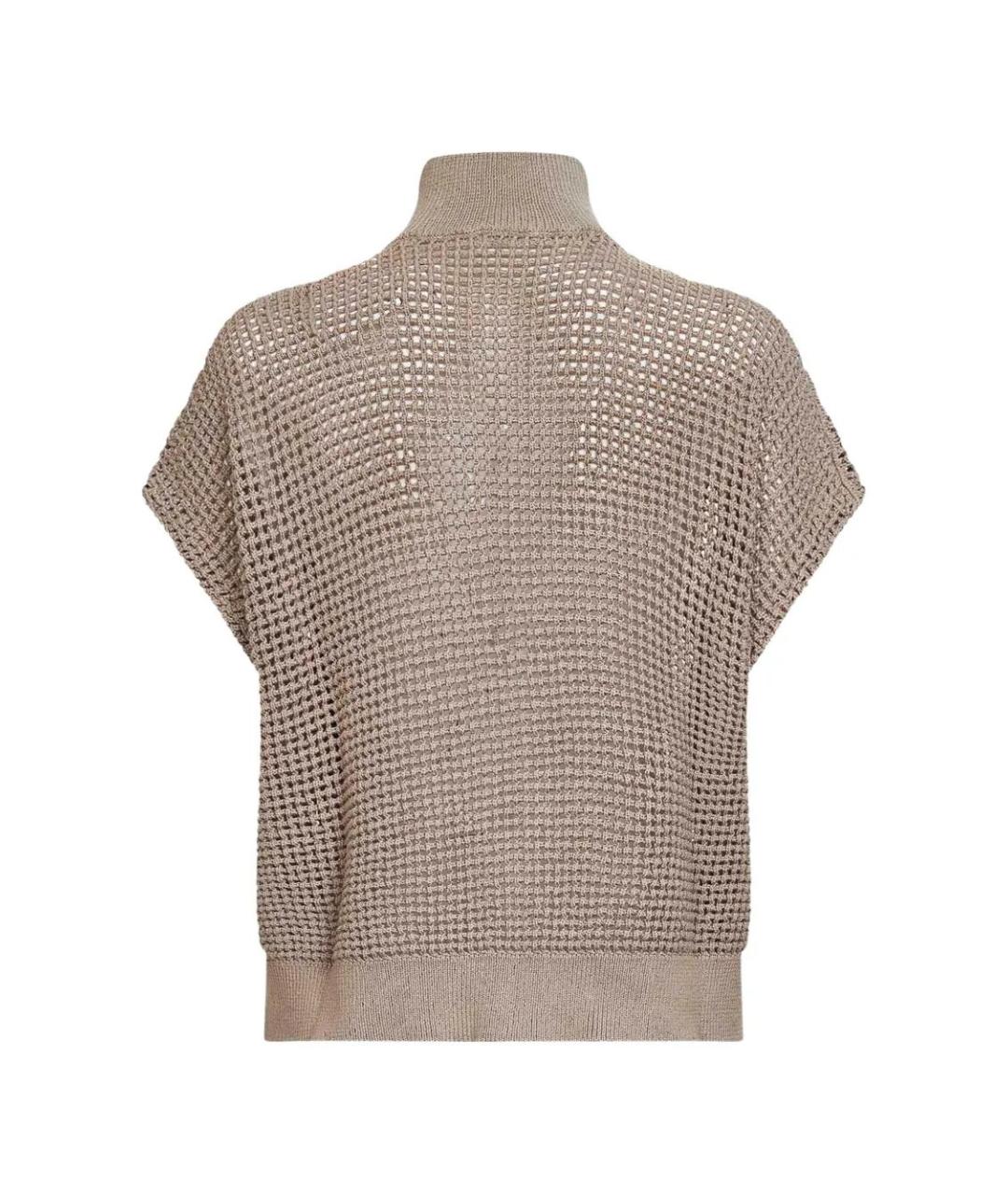 BRUNELLO CUCINELLI Бежевый хлопковый кардиган, фото 2