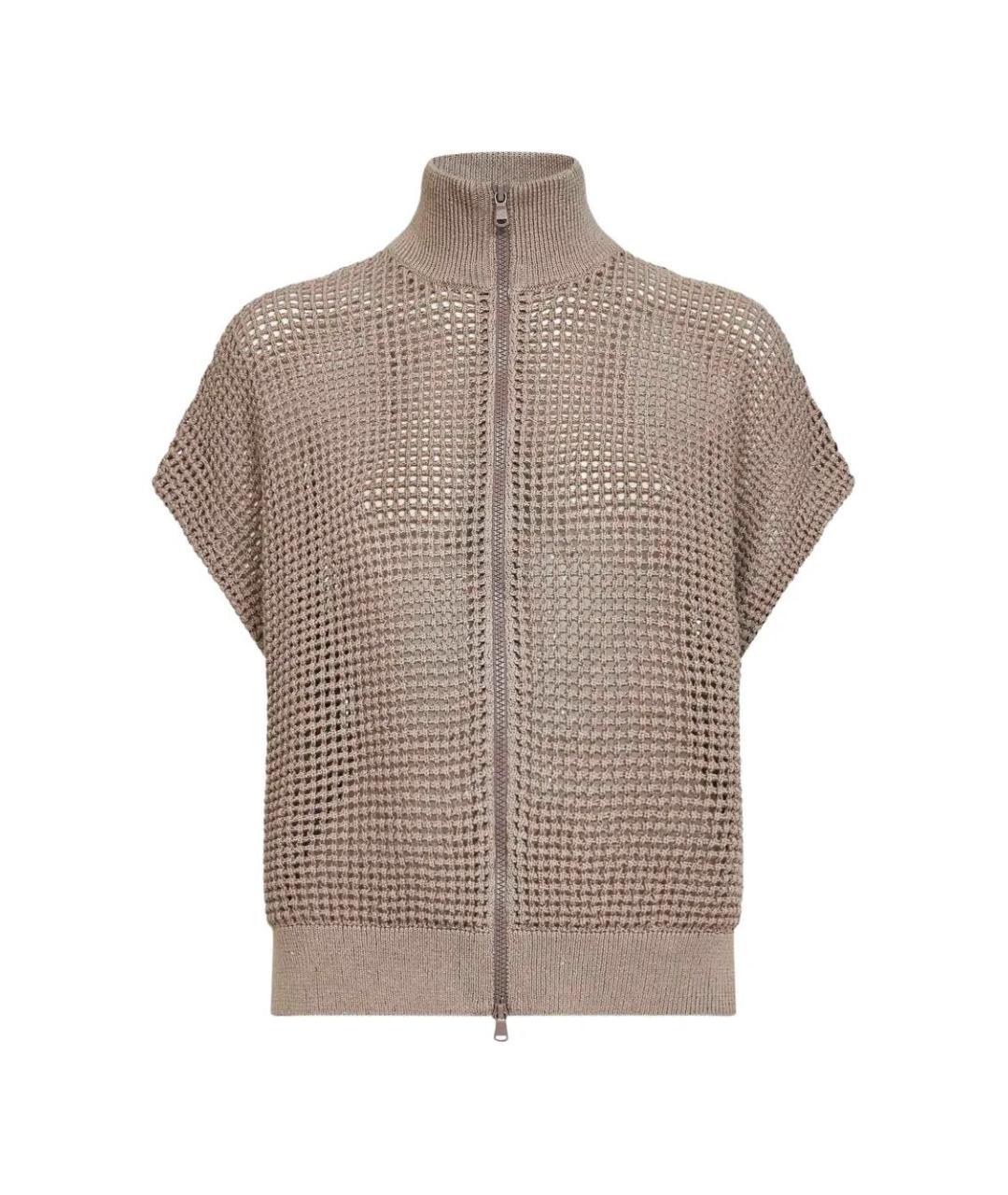 BRUNELLO CUCINELLI Бежевый хлопковый кардиган, фото 3