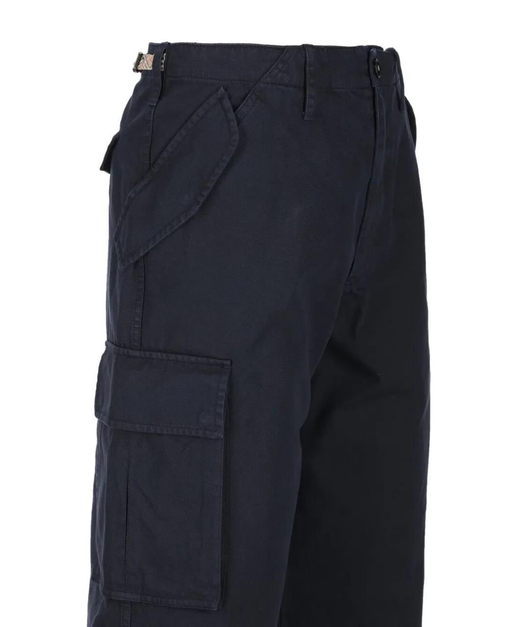 BURBERRY Синие хлопковые повседневные брюки, фото 3