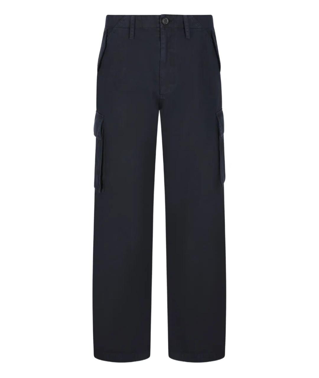 BURBERRY Синие хлопковые повседневные брюки, фото 1