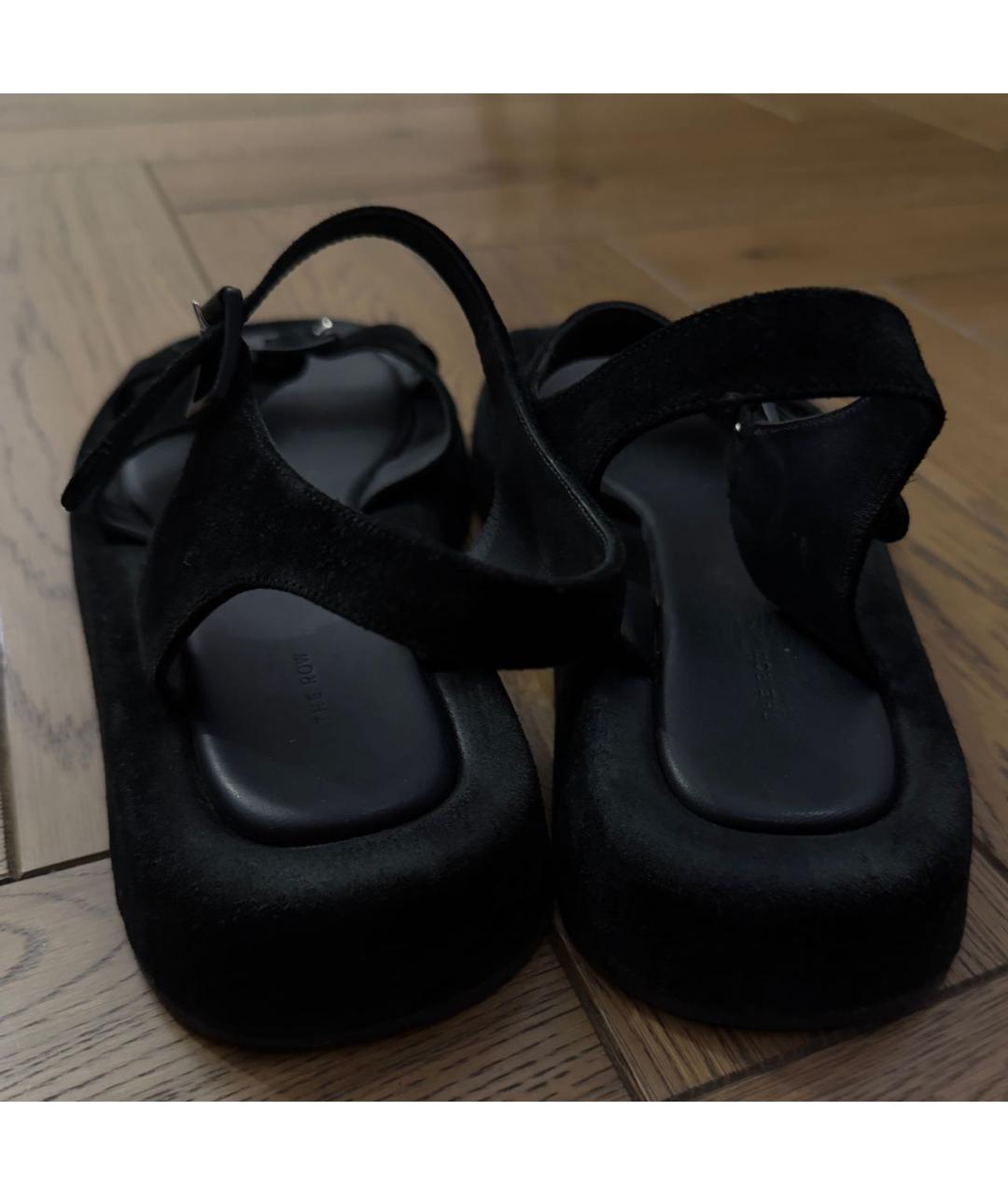 THE ROW Черные замшевые босоножки, фото 4