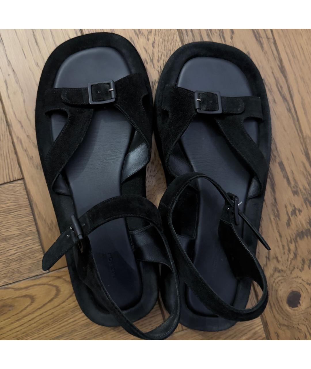 THE ROW Черные замшевые босоножки, фото 3