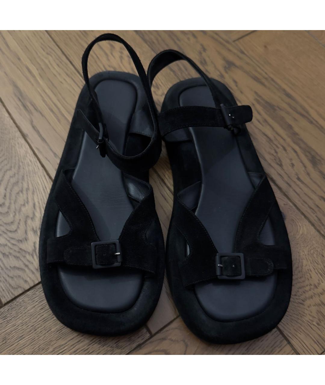 THE ROW Черные замшевые босоножки, фото 2