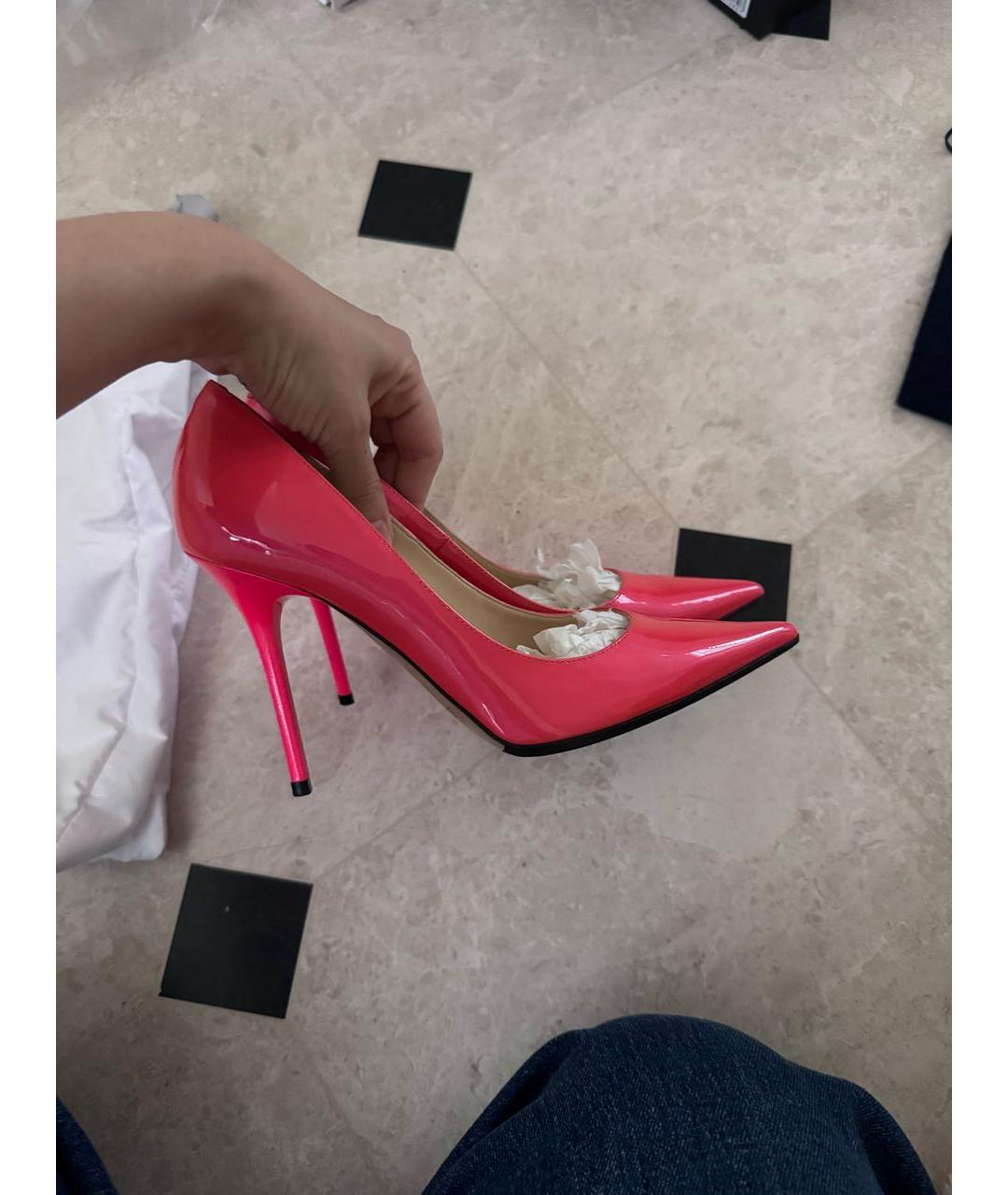 JIMMY CHOO Розовые туфли из лакированной кожи, фото 5