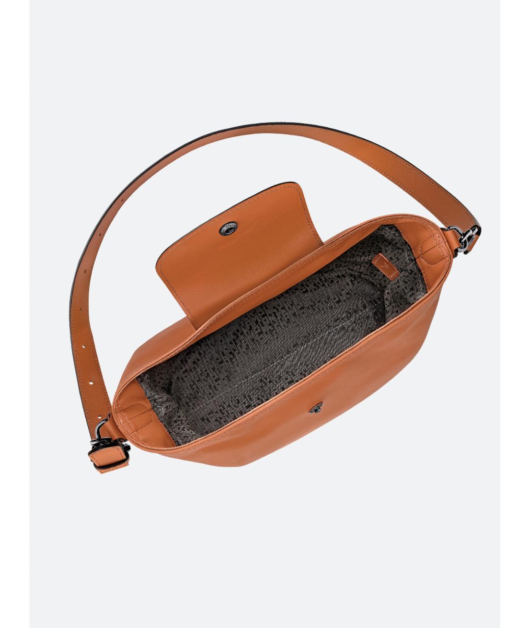 LONGCHAMP Бежевая кожаная сумка через плечо, фото 4