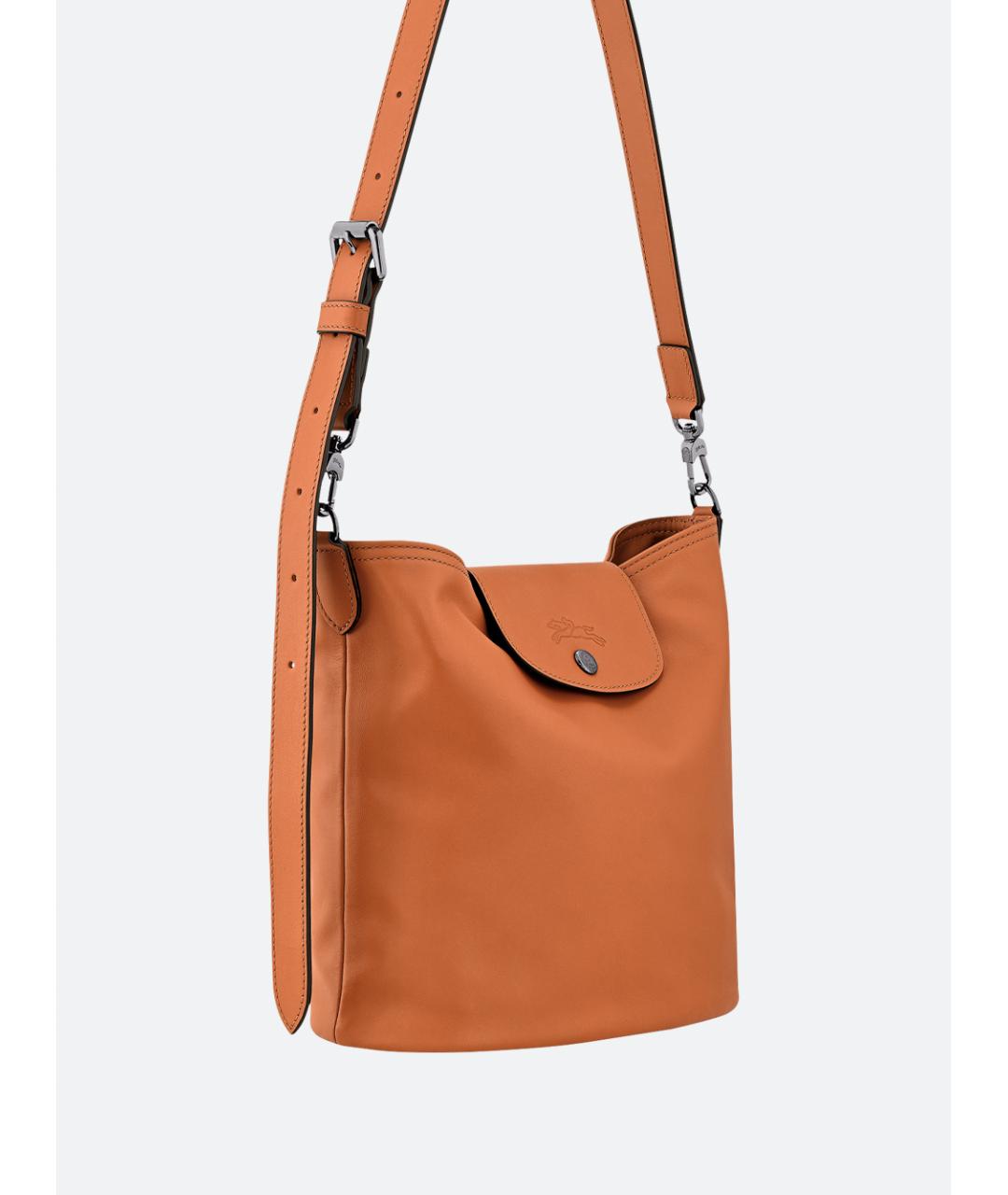 LONGCHAMP Бежевая кожаная сумка через плечо, фото 3