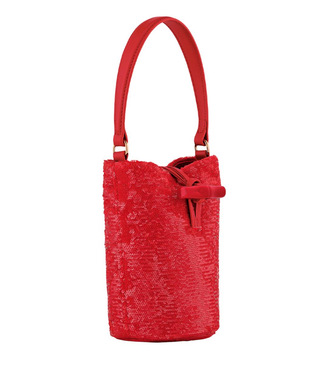 LONGCHAMP Красная синтетическая сумка с короткими ручками, фото 3