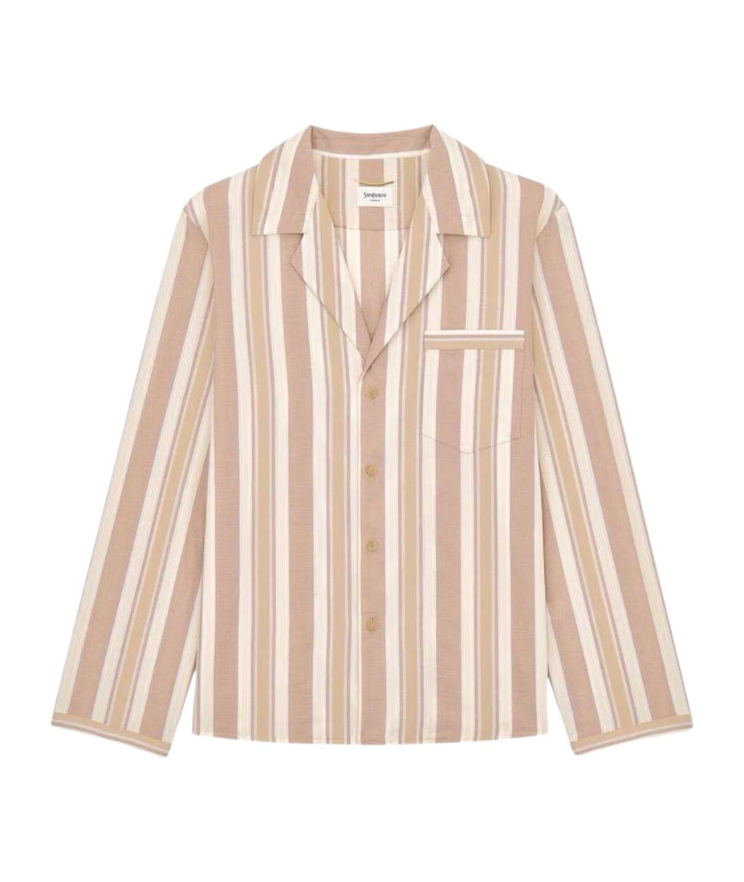 SAINT LAURENT Бежевая хлопковая рубашка, фото 1