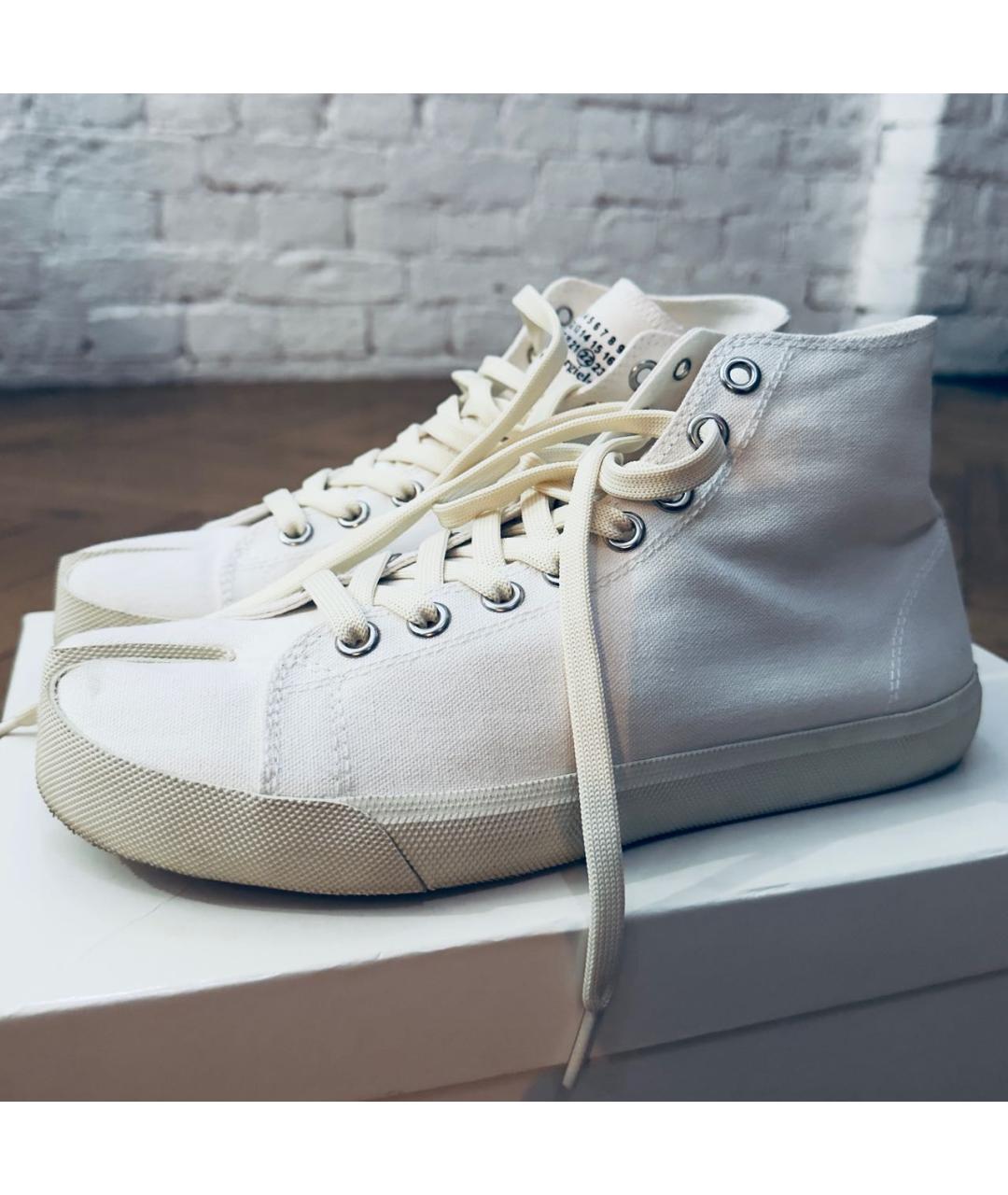 MAISON MARGIELA Белые текстильные кеды, фото 3