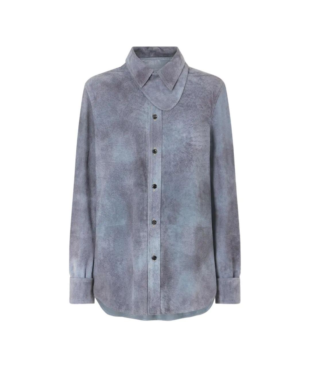 BOTTEGA VENETA Голубая замшевая рубашка, фото 1