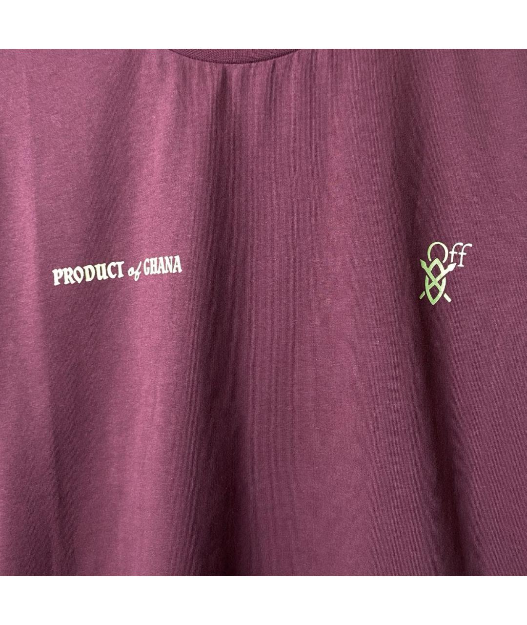 OFF-WHITE Коричневая хлопковая футболка, фото 3