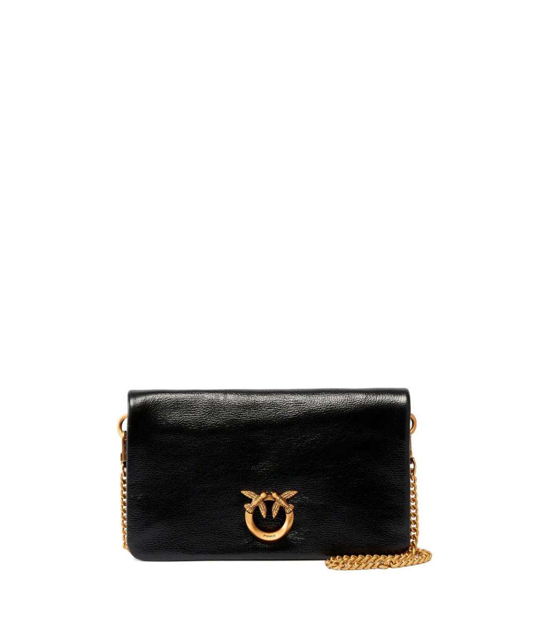 PINKO Черная кожаная сумка через плечо, фото 1