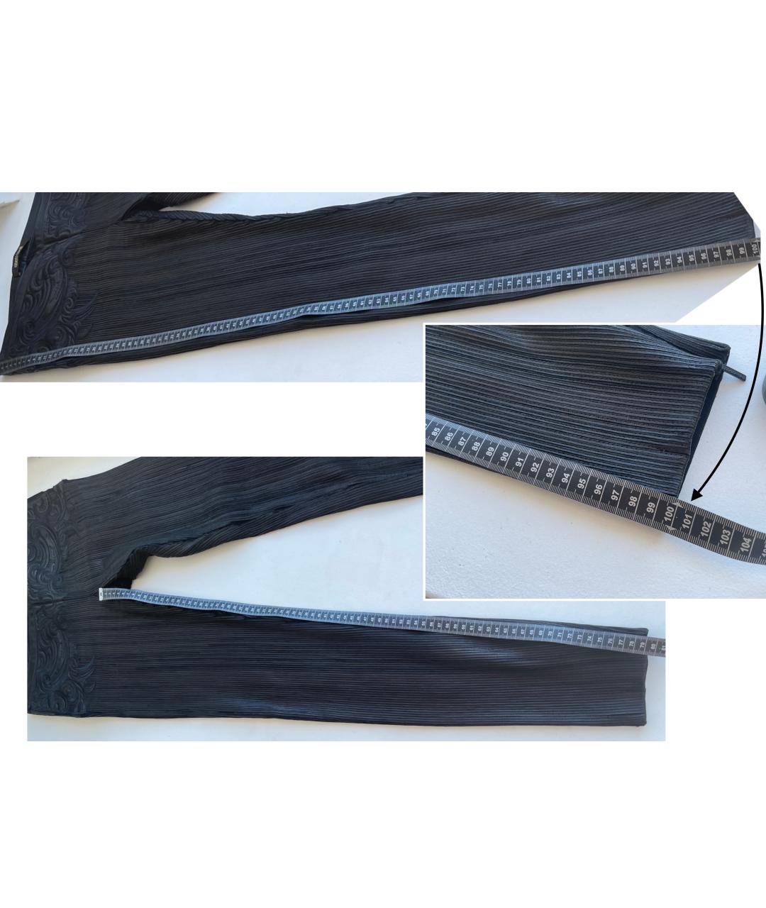 ROBERTO CAVALLI Черные кожаные брюки узкие, фото 8