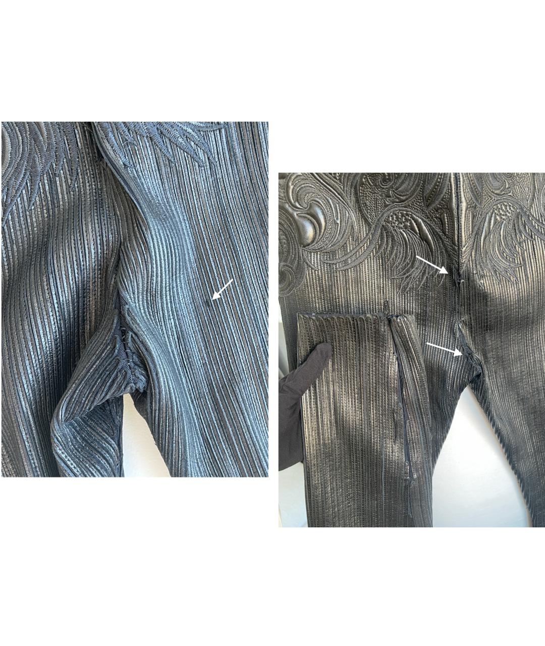 ROBERTO CAVALLI Черные кожаные брюки узкие, фото 7