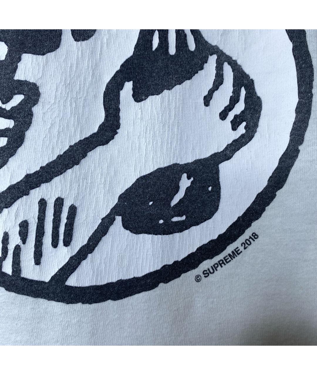 SUPREME Белая хлопковая футболка, фото 6
