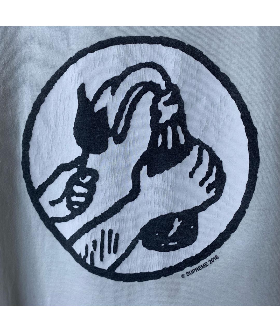 SUPREME Белая хлопковая футболка, фото 5