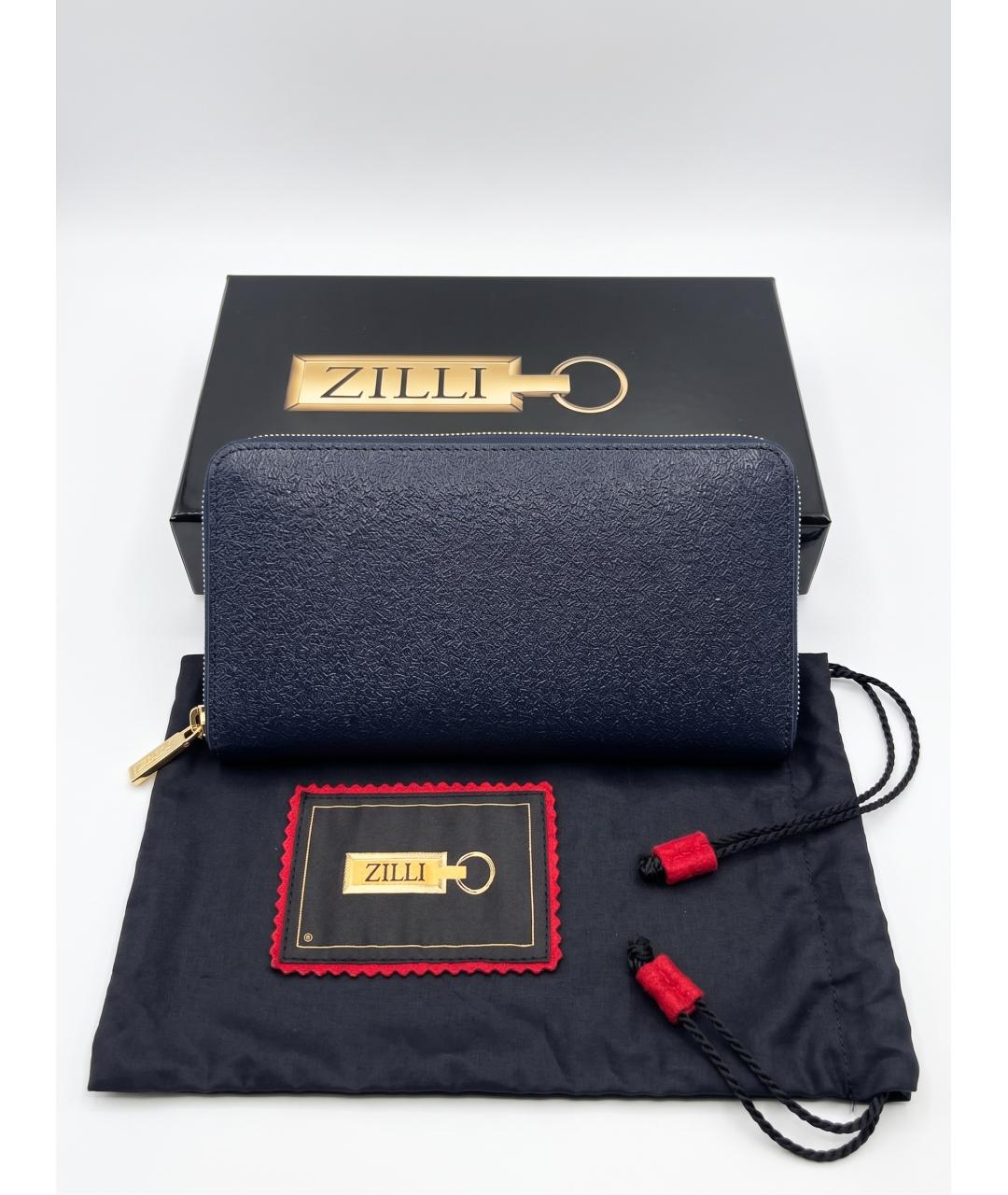 ZILLI Темно-синий кожаный кошелек, фото 3
