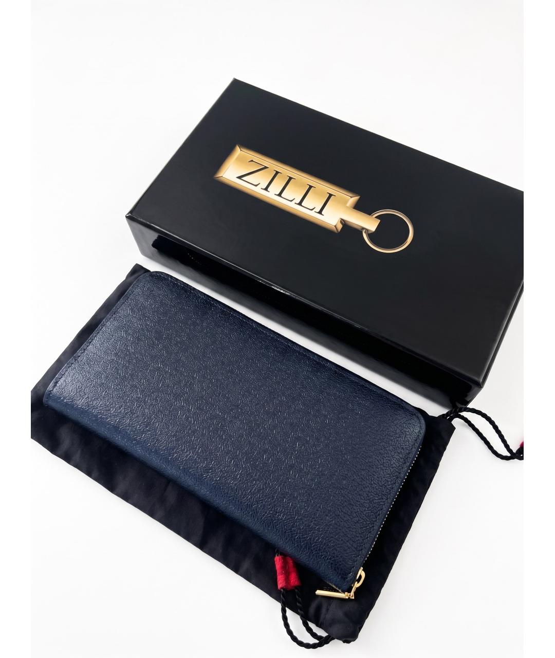 ZILLI Темно-синий кожаный кошелек, фото 2