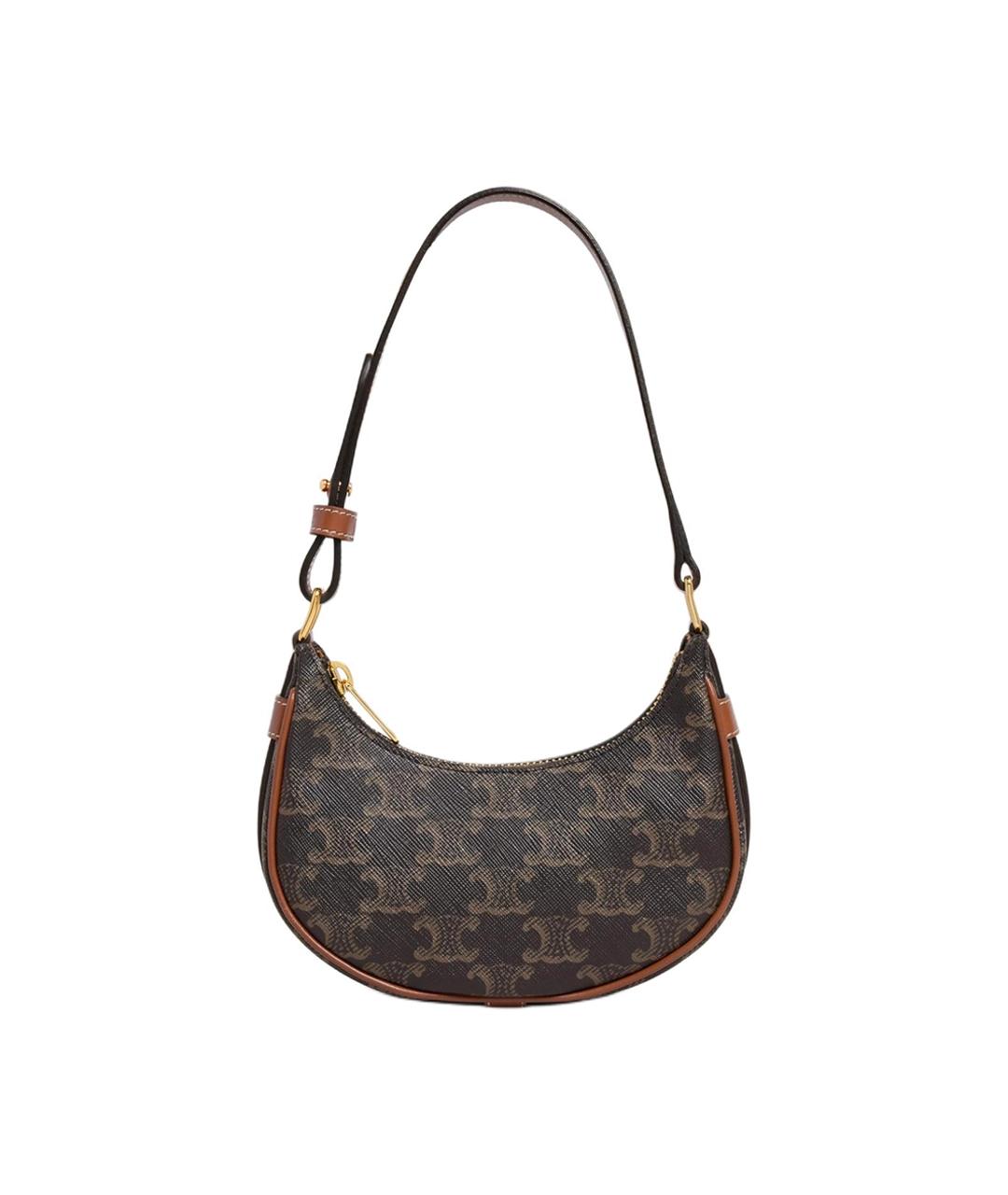 CELINE Коричневая кожаная сумка через плечо, фото 3