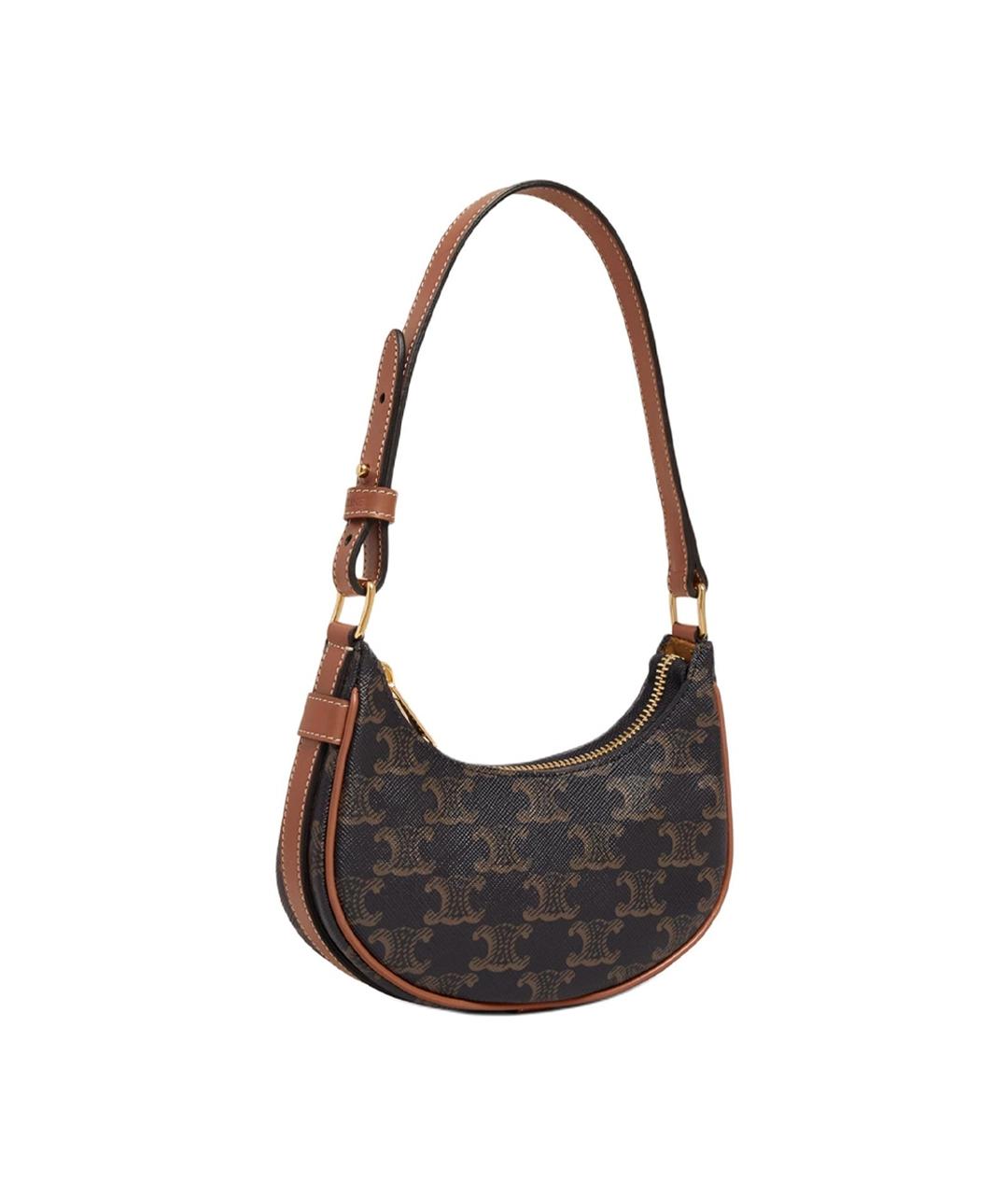 CELINE Коричневая кожаная сумка через плечо, фото 2