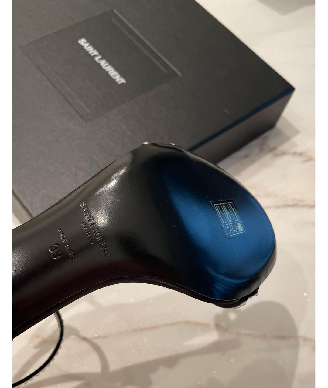 SAINT LAURENT Черные босоножки, фото 5