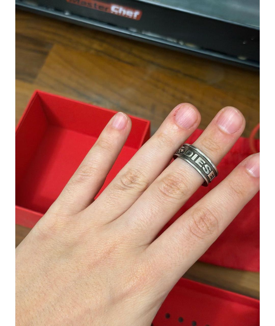 DIESEL Антрацитовое металлическое кольцо, фото 3