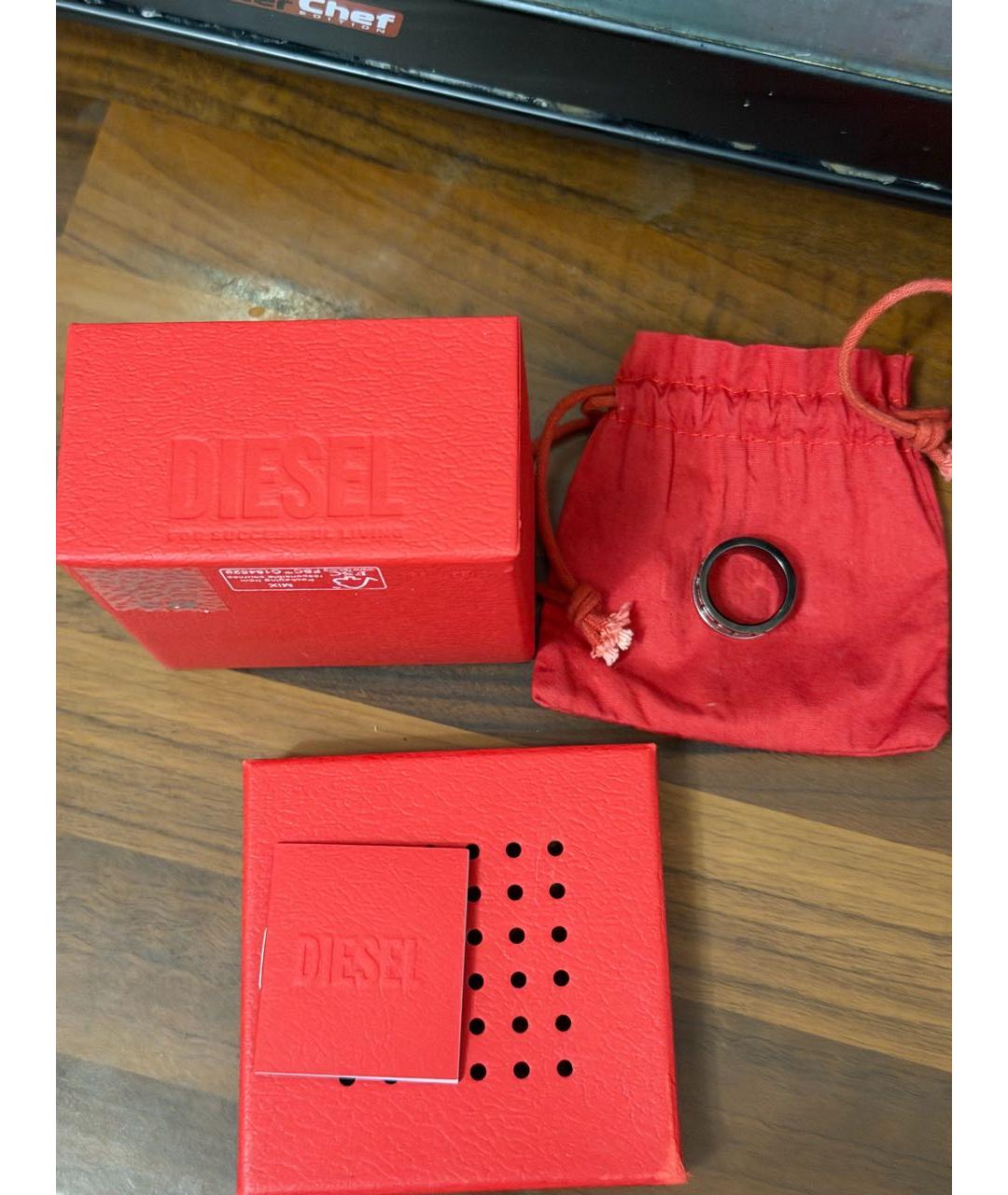 DIESEL Антрацитовое металлическое кольцо, фото 2