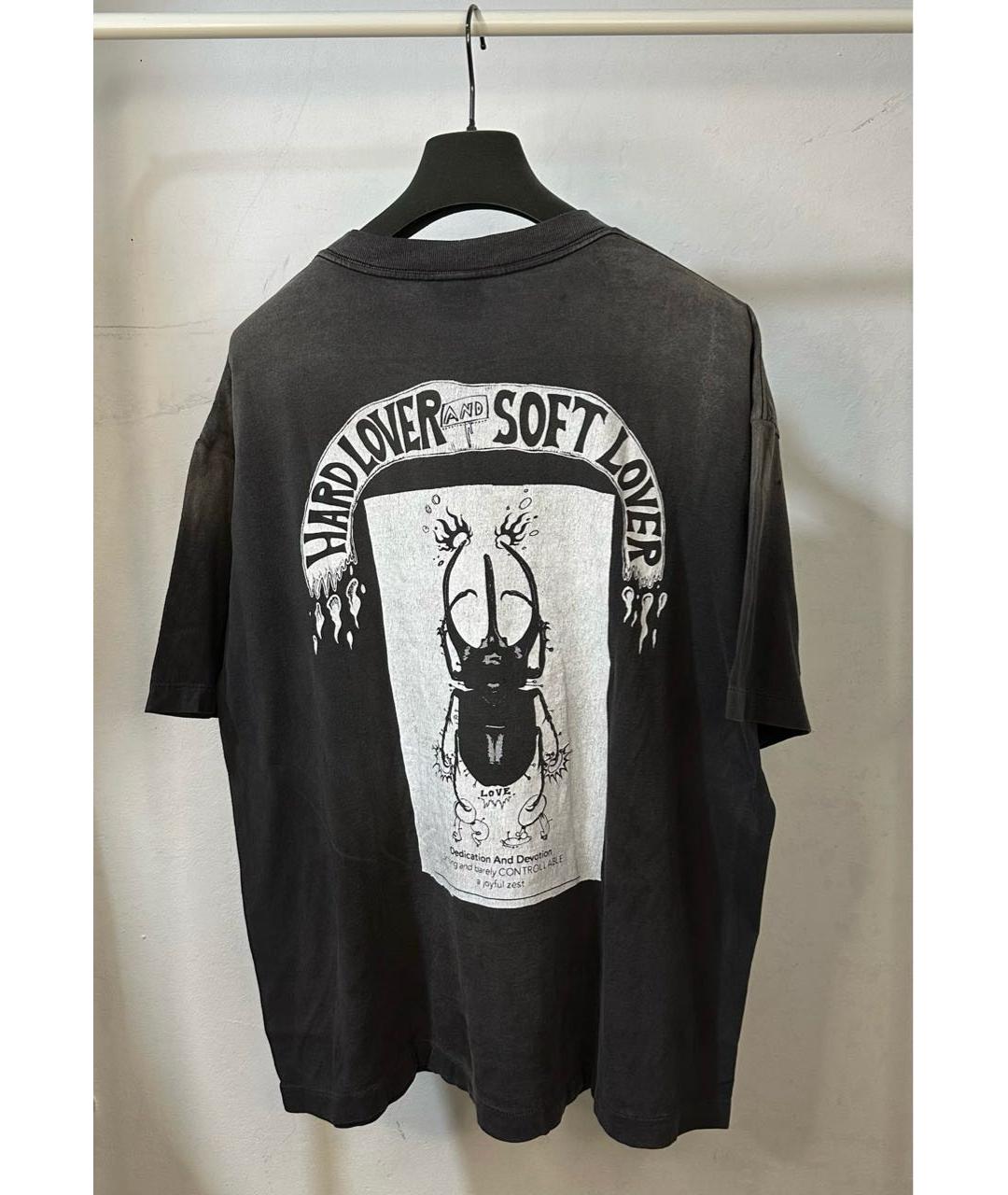 Saint Michael Черная хлопковая футболка, фото 2