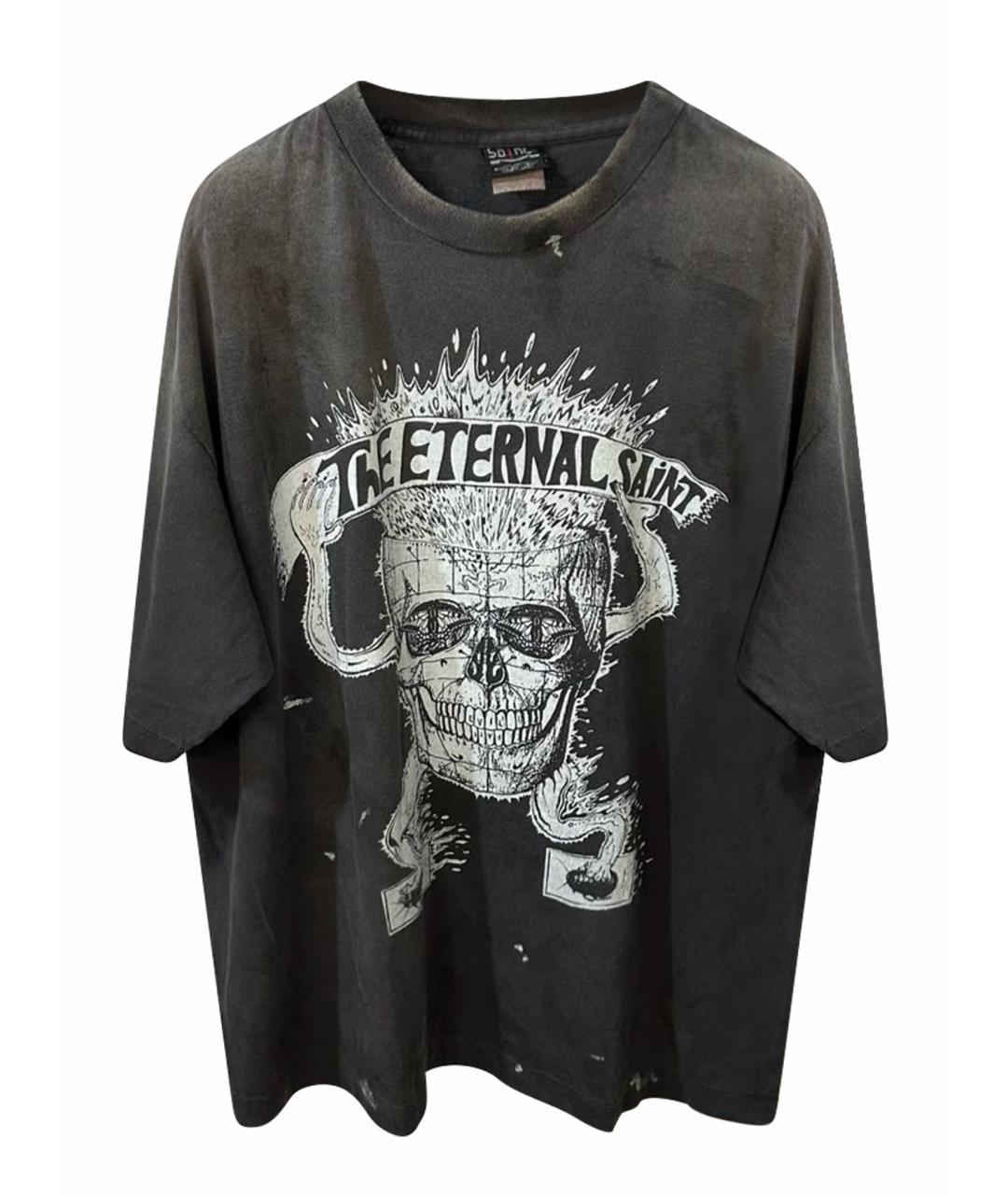 Saint Michael Черная хлопковая футболка, фото 1