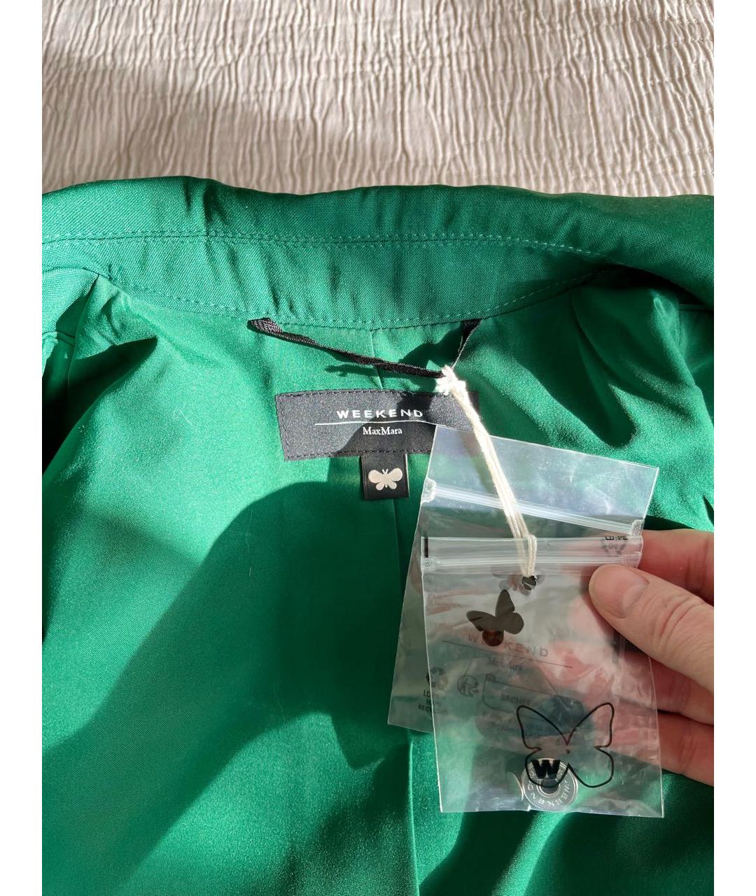 WEEKEND MAX MARA Зеленый шерстяной костюм с брюками, фото 5
