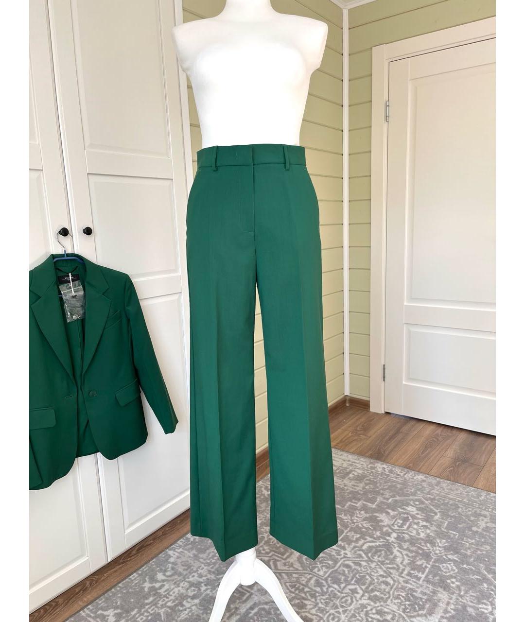 WEEKEND MAX MARA Зеленый шерстяной костюм с брюками, фото 6