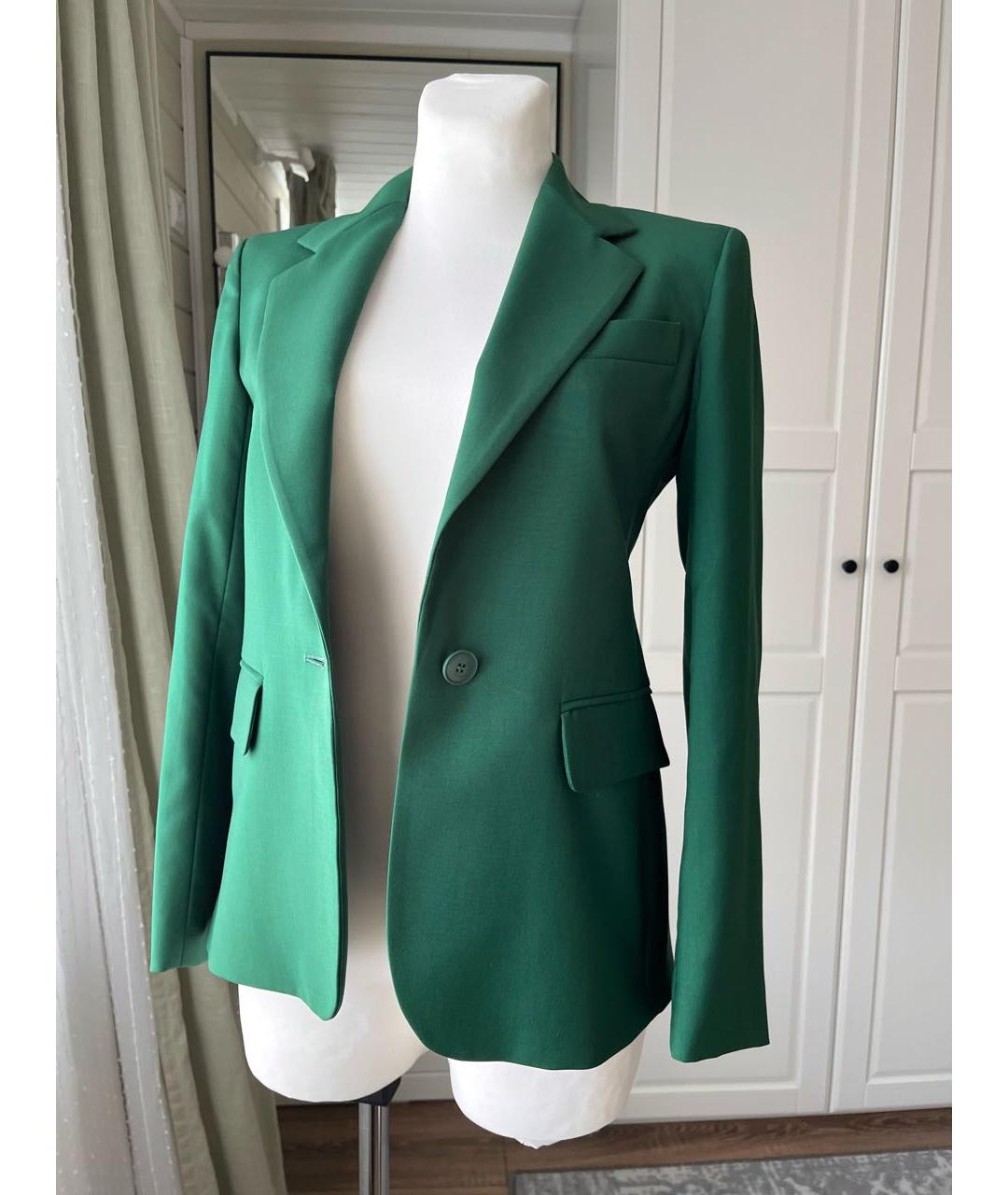 WEEKEND MAX MARA Зеленый шерстяной костюм с брюками, фото 4