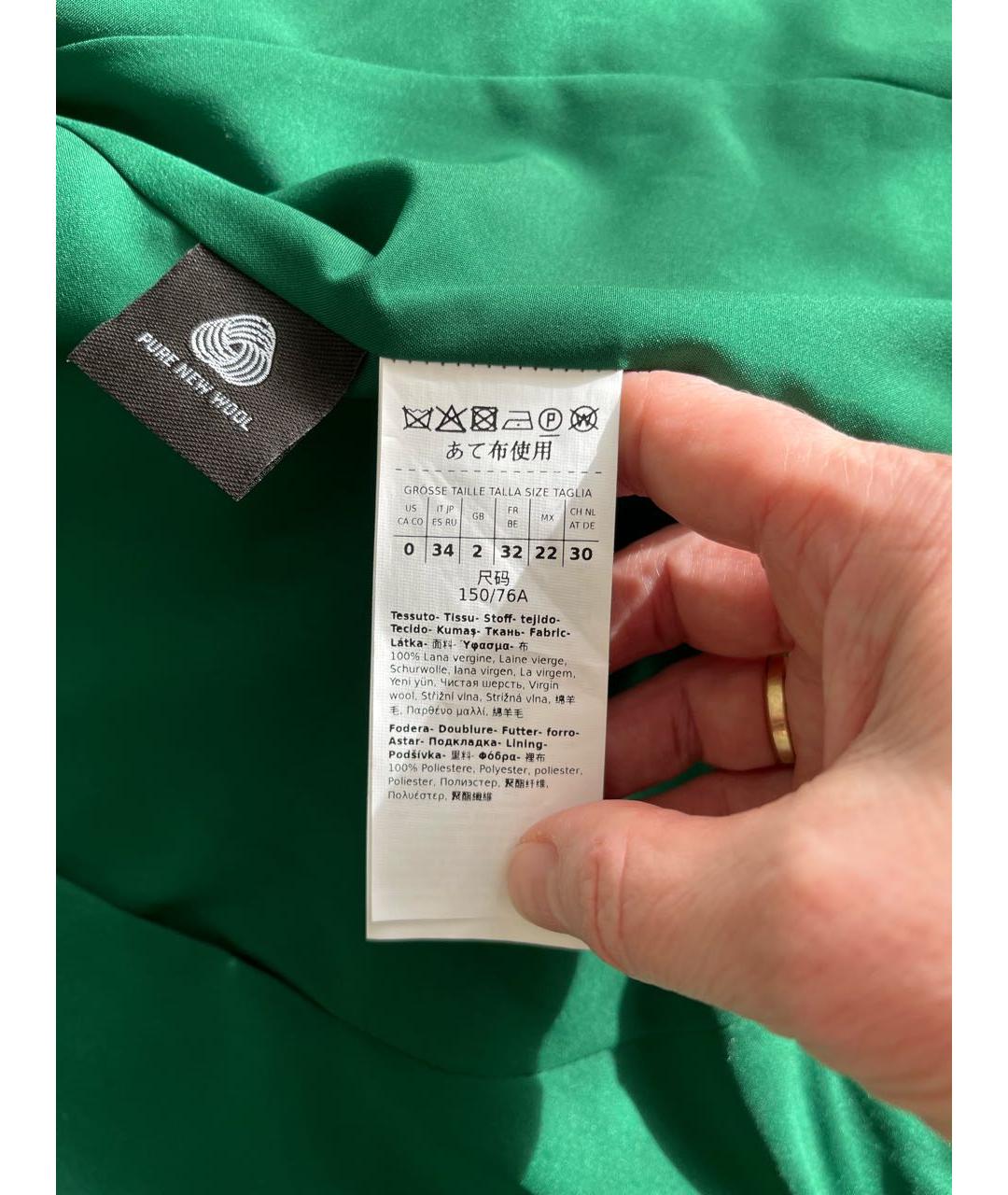 WEEKEND MAX MARA Зеленый шерстяной костюм с брюками, фото 7