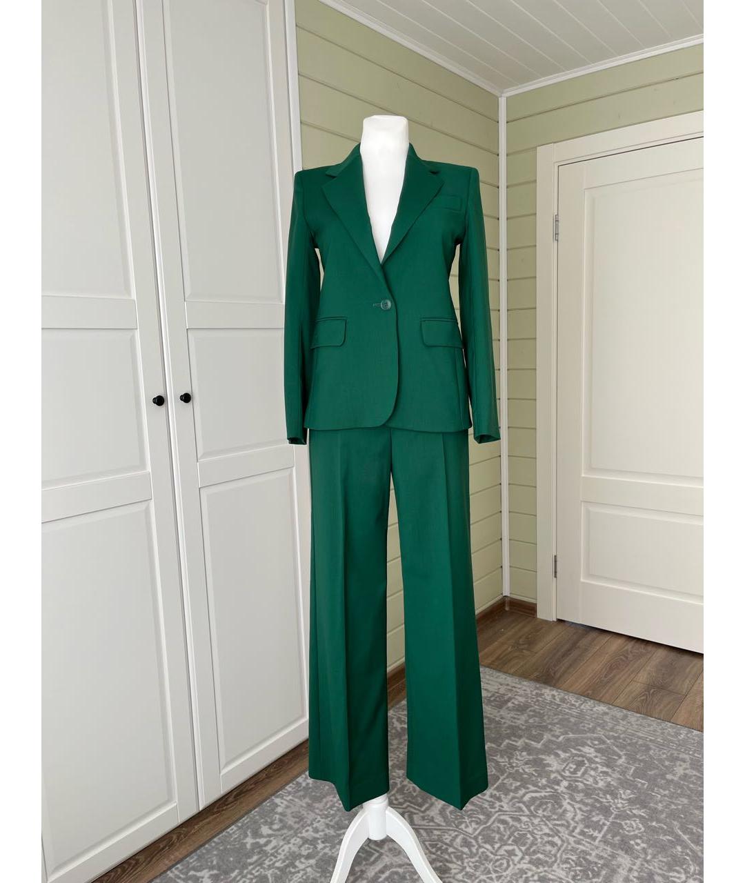 WEEKEND MAX MARA Зеленый шерстяной костюм с брюками, фото 2