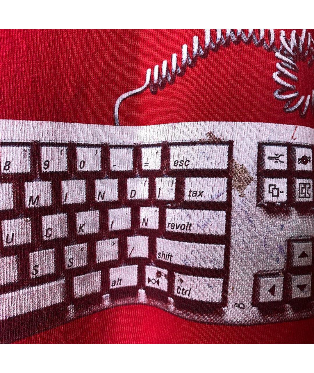 SUPREME Красная хлопковая футболка, фото 7