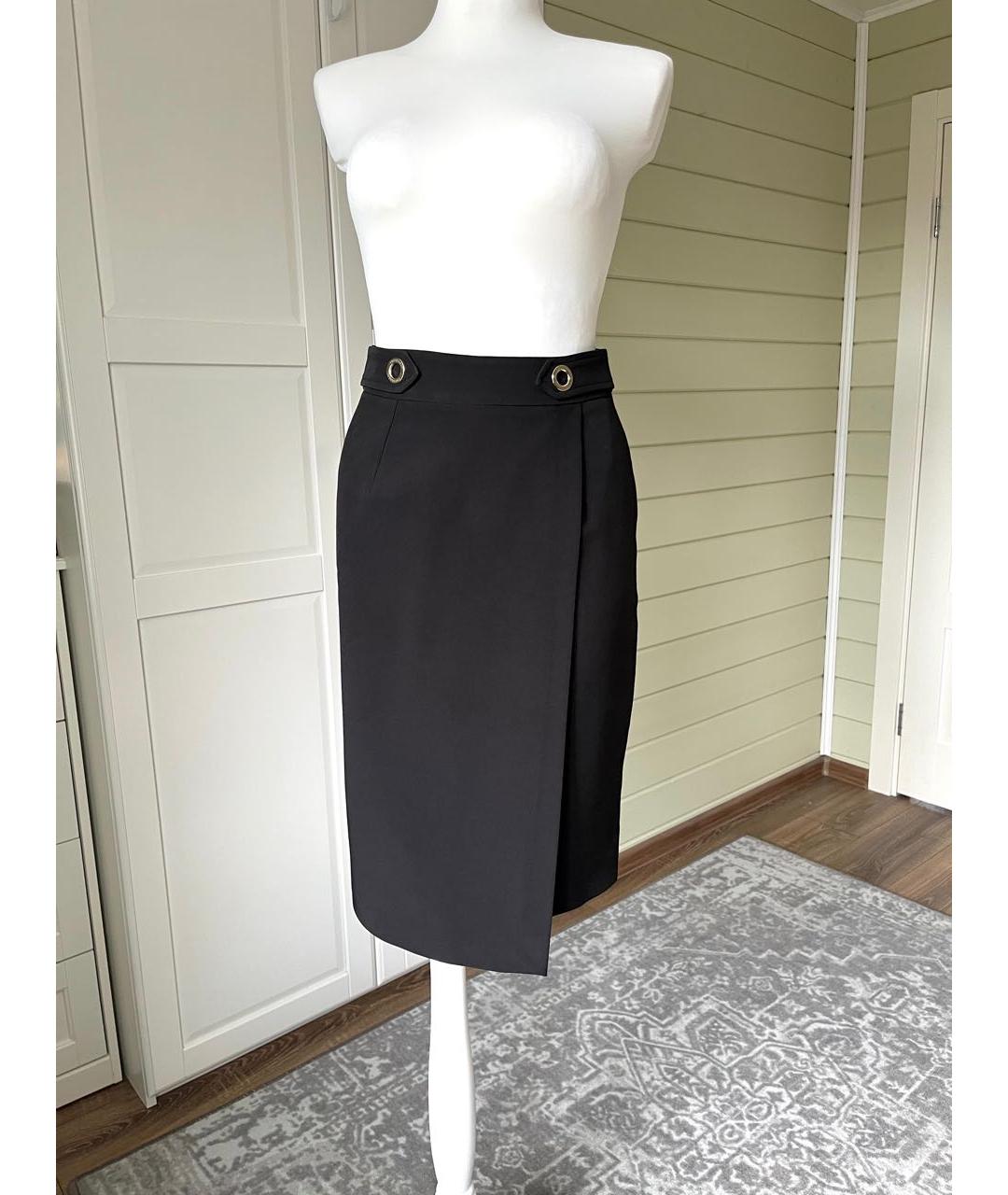 TRUSSARDI JEANS Черная полиэстеровая юбка миди, фото 3