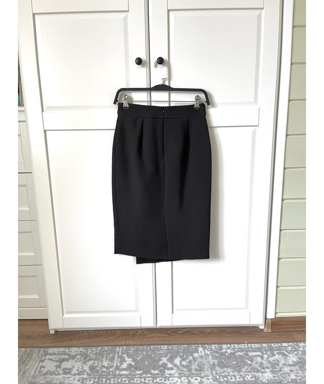 TRUSSARDI JEANS Черная полиэстеровая юбка миди, фото 2