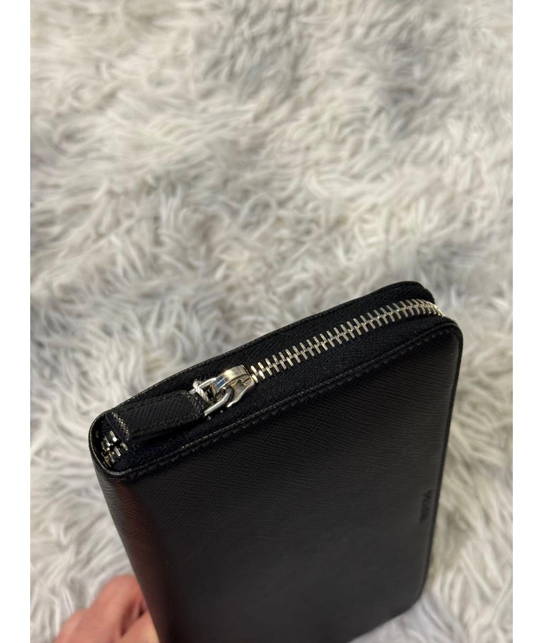 PRADA Черный кожаный кошелек, фото 5
