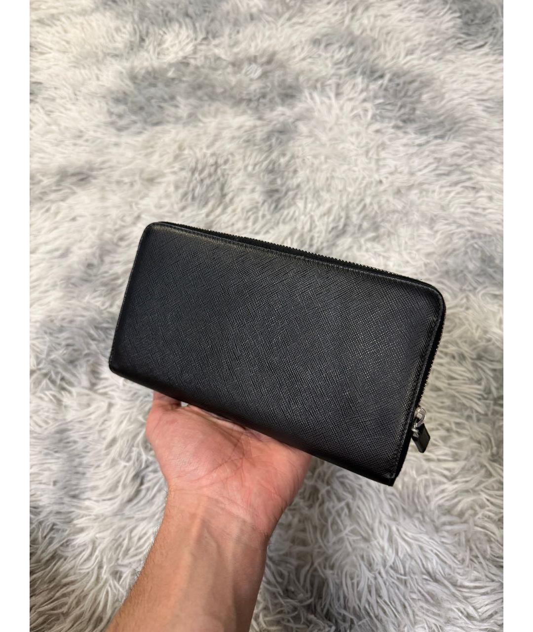 PRADA Черный кожаный кошелек, фото 2