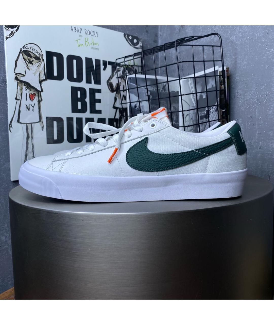 NIKE Белые низкие кроссовки / кеды из искусственной кожи, фото 4