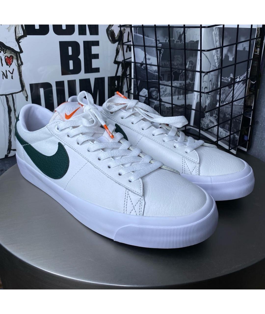 NIKE Белые низкие кроссовки / кеды из искусственной кожи, фото 2