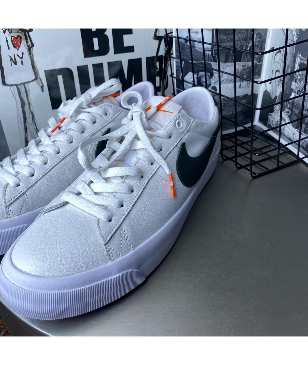 NIKE Белые низкие кроссовки / кеды из искусственной кожи, фото 5