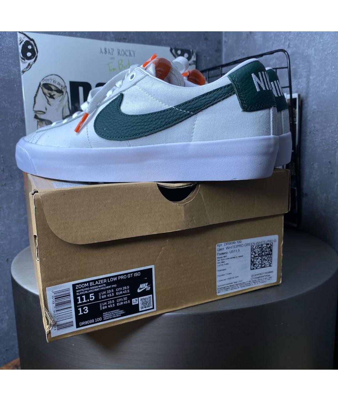 NIKE Белые низкие кроссовки / кеды из искусственной кожи, фото 8