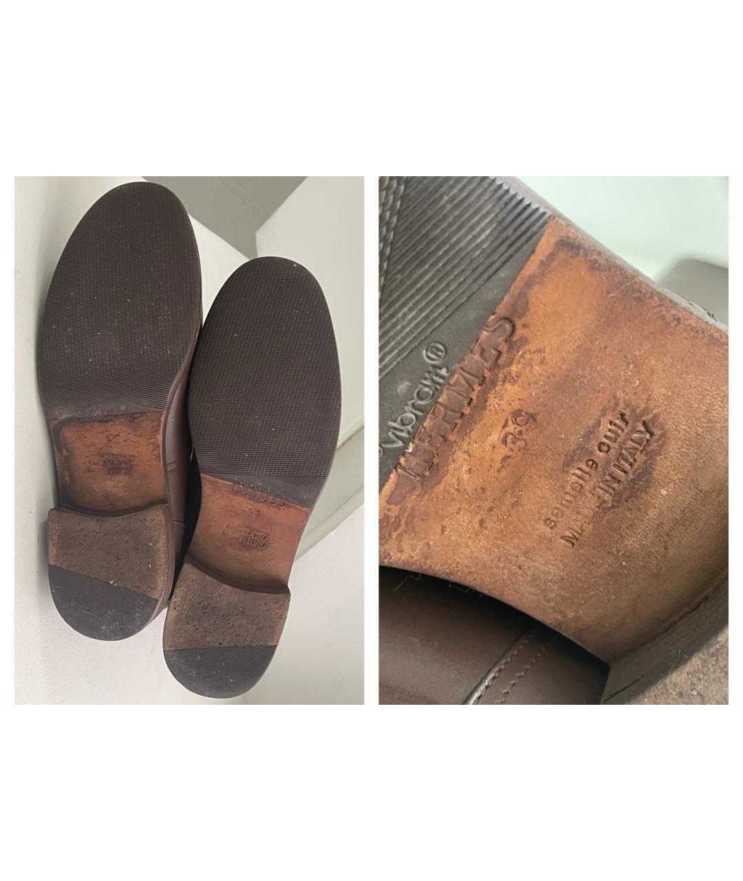 HERMES Коричневые кожаные сапоги, фото 4