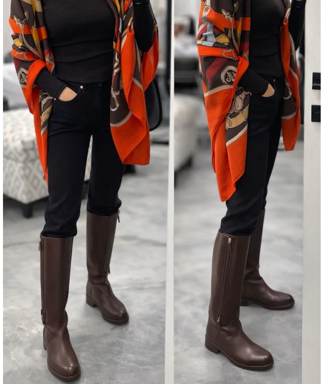 HERMES Коричневые кожаные сапоги, фото 6