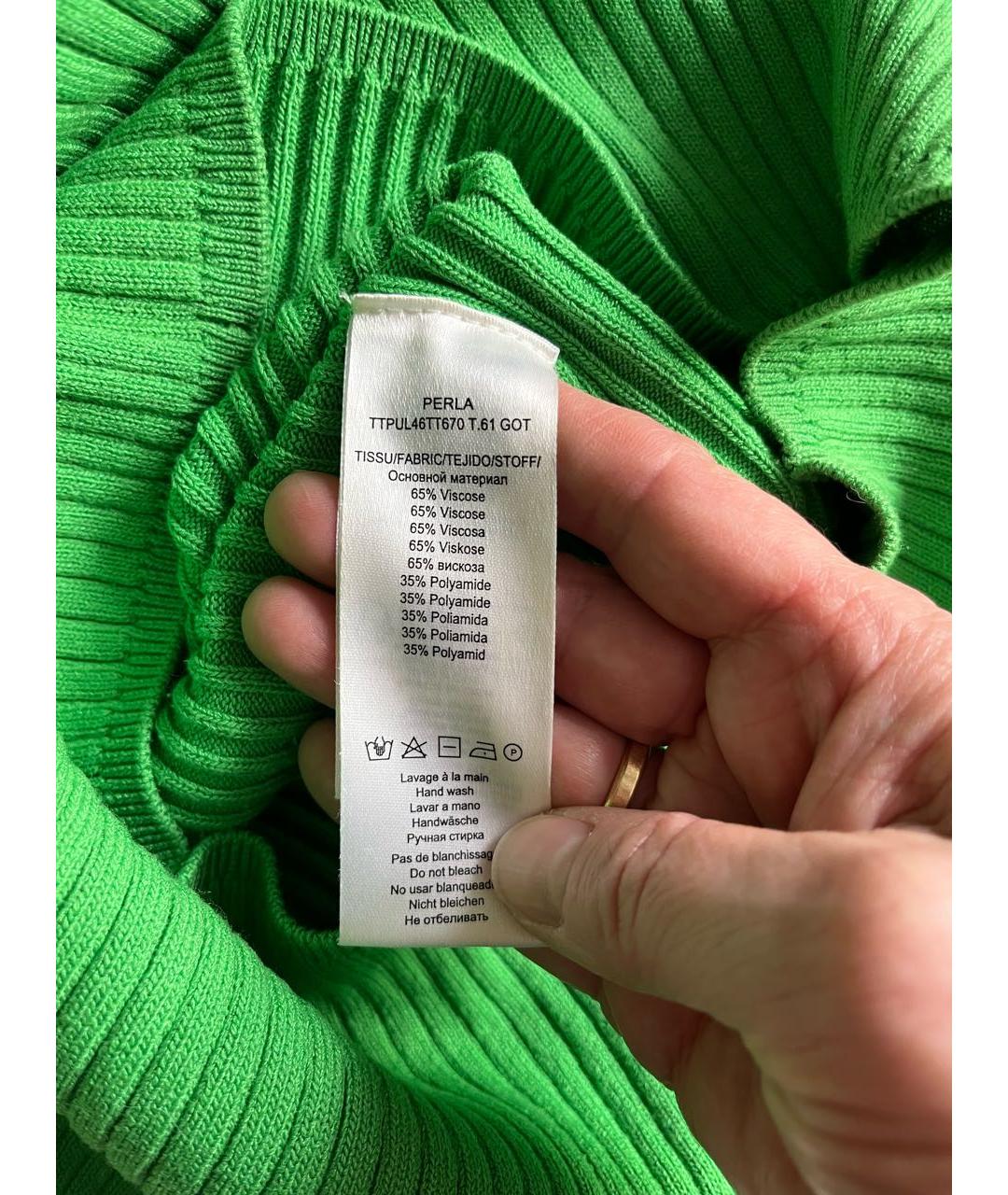 Tara Jarmon Зеленая вискозная водолазка, фото 6